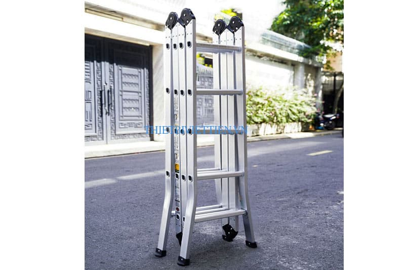 Thang nhôm gấp 4 khúc nhôm dày 1.5mm Boodoor GK30