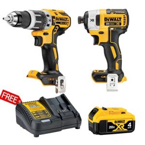 Combo Dewalt – Thân Máy Khoan Pin 18V + Thân Máy Vặn Vít 18V + Pin 18V/4.0Ah – Tặng Đế Sạc Pin DCB115-KR