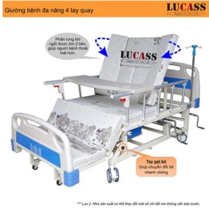 Giường Bệnh Nhân Đa Năng 4 Tay Quay LUCASS GB-C41