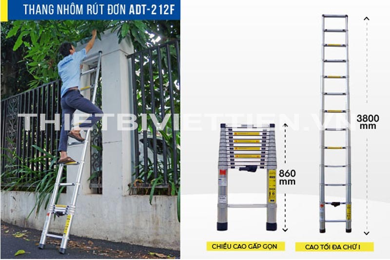 Thang nhôm rút gọn Advindeq ADT212F